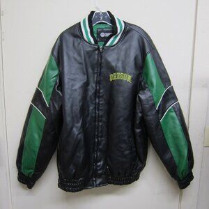 Oregon Ducks Men's Large GIII Apparel Green/Yellow Faux Leather Jacket